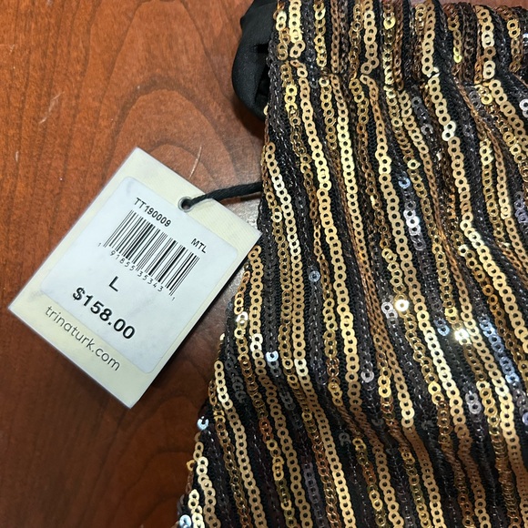 Trina Turk Gold Sequin Halter Mini Dress NWT - Picture 9 of 10